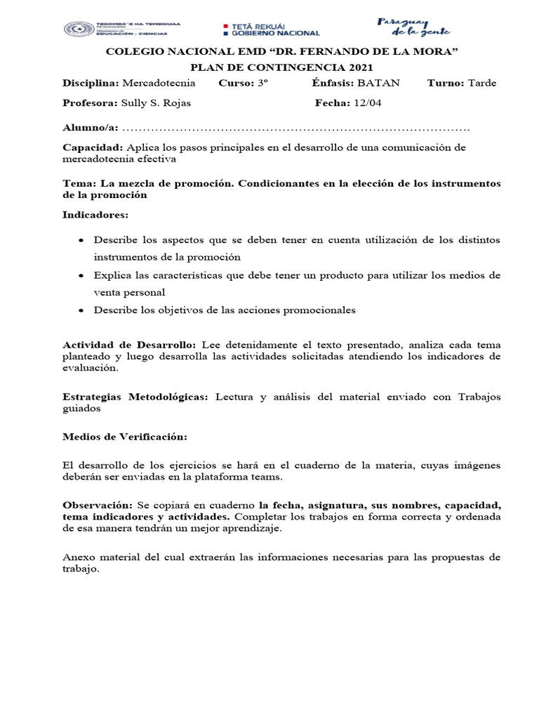 TAREA 3 - La Mezcla de Promocin 12-04 | PDF | Producto (Negocio ...