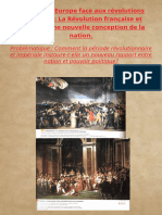 Thème 1: L'Europe Face Aux Révolutions Chapitre 1: La Révolution Française Et L'empire: Une Nouvelle Conception de La Nation