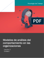 Modelos de Análisis Del Comportamiento en Las Organizaciones