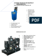 Especificaciones Tecnicas de Equipos