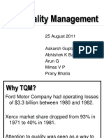 Total Quality Management: 25 August 2011