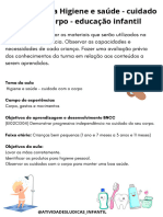 Plano de Aula Higiene e Saúde - Cuidado Com o Corpo - Atividades Ludicas - Educação Infantil