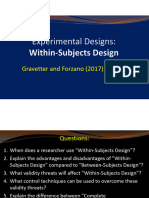 Experimental Design - Within-Subjects Design