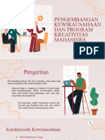 Pengembangan Kewirausahaan Dan Program Kreativitas Mahasiswa