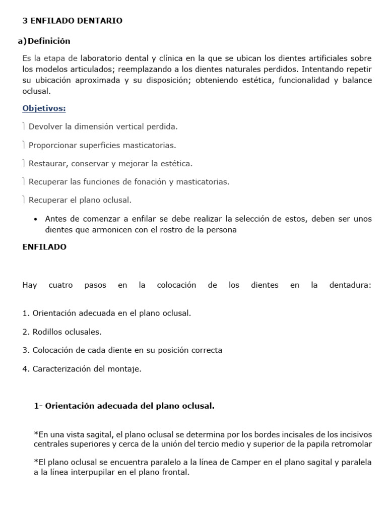Proceso de Enfilado Dental | PDF | Dentadura postiza | Boca