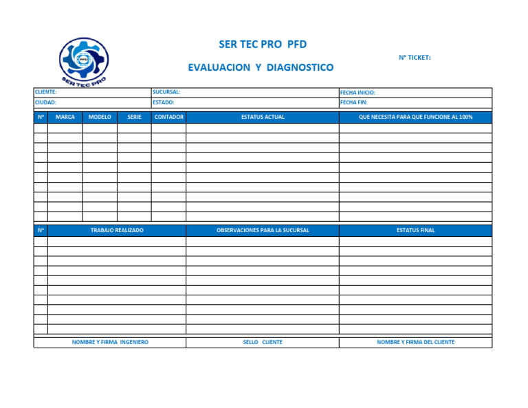 Formato de Evaluacion y Diagnostico Ser Tec Pro PFD | PDF | Tecnología