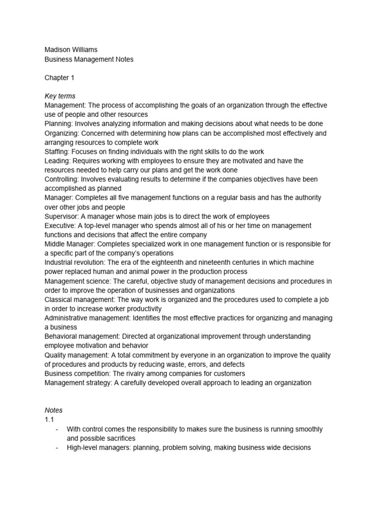 BUSINESS MANAGEMENT NOTES PDF FREE DOWNLOAD visual data 6