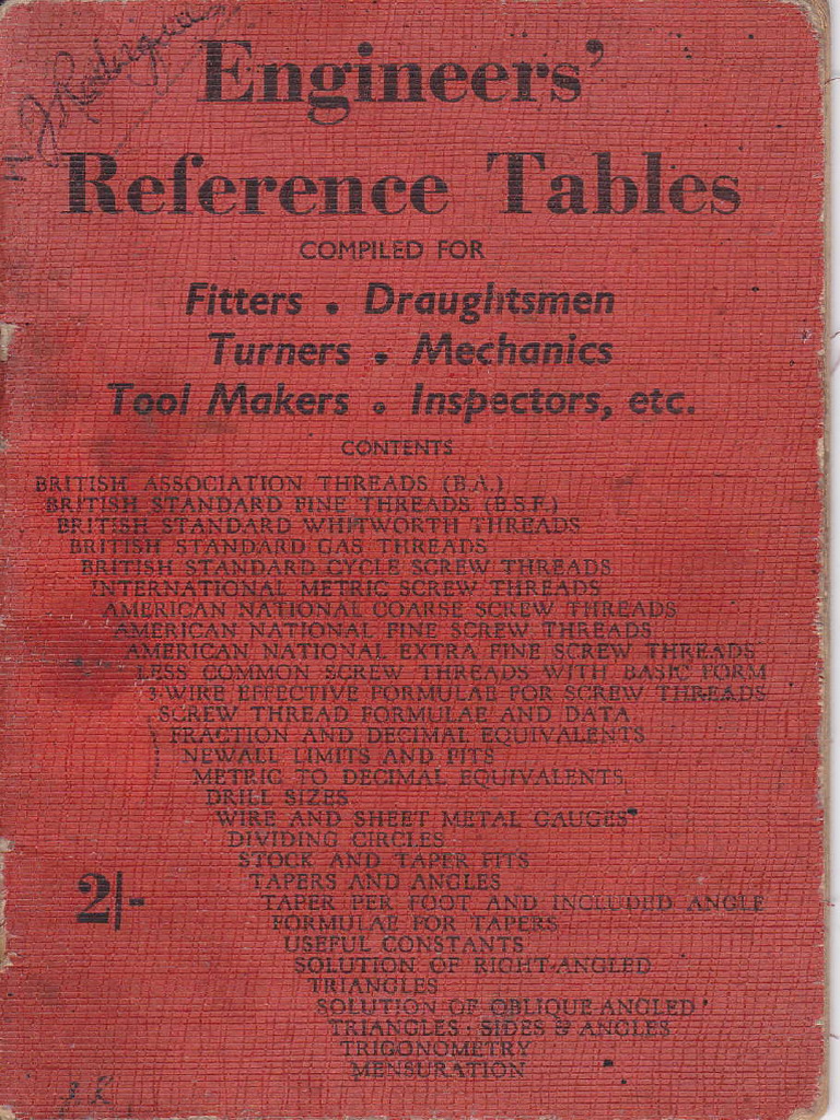 Engineers Reference Tables (1) PDF