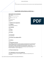 Anatomía Patológica Especial I: Información de La Asignatura