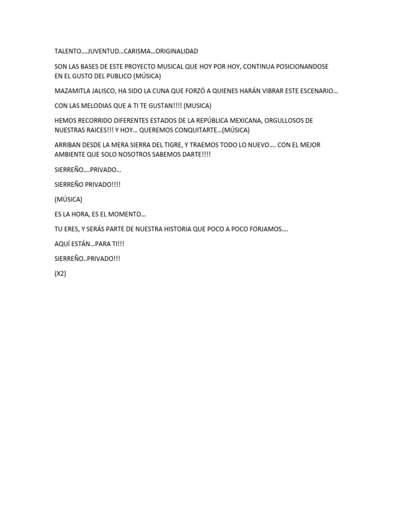 Sierreño Privado: Música de Mazamitla | PDF | Poesía