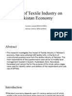 Impact of Textile Industry On Pakistan Economy