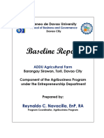 Baseline Report AdDU Farm Catigan Davao City Agr. Rey Navacilla, EnP