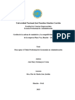 Gestión de La Cadena de Suministro y La Competitividad Organizacional de La Empresa Plaza Vea, Huacho - 2023