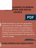New Challenges To Human Adaptation and Social Change