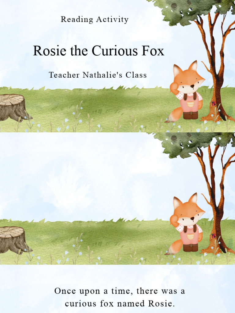 Colourful Pastel Illustrative Reading Activity Rosie The Curious Fox ...