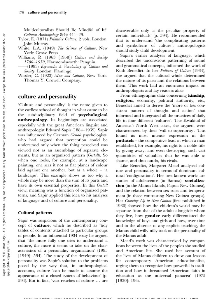 Culture And Personality Download Free Pdf Schema Psychology
