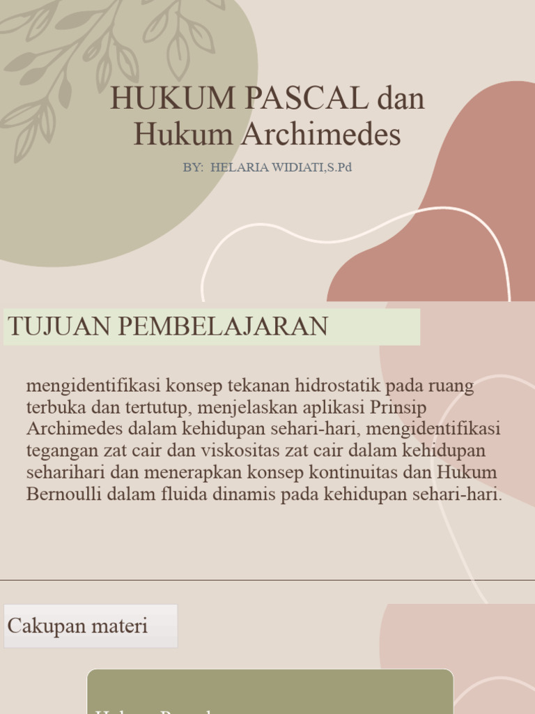 1 2 Hukum Pascal Dan Hukum Archimedes 1 Pdf