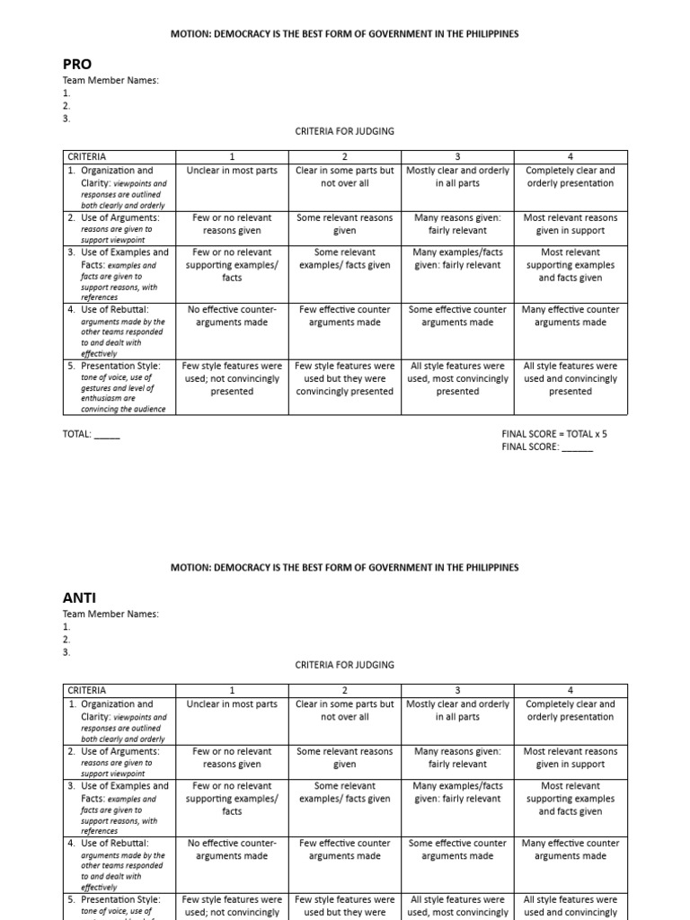 Debate Criteria and Awards in the Philippines | PDF | Human Communication