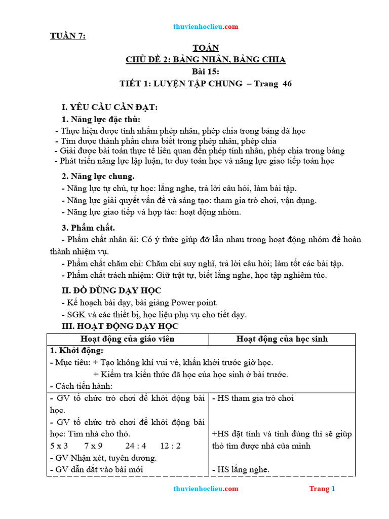 GA Toan 3 KNTT Tuan 7 | PDF
