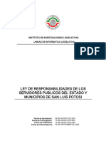 Ley de Responsabilidades de Los Servidores Publicos Del Estado y Municipios de San Luis Potosi