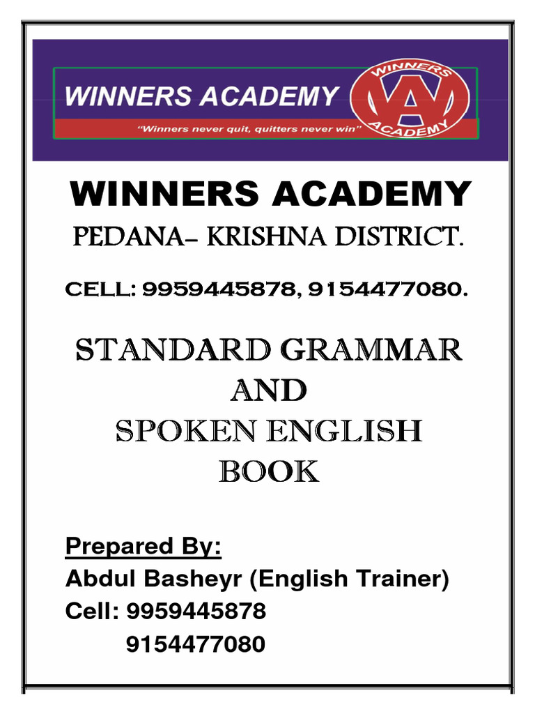 Standard Grammar & Spoken English Guide | PDF | Part Of Speech | Noun