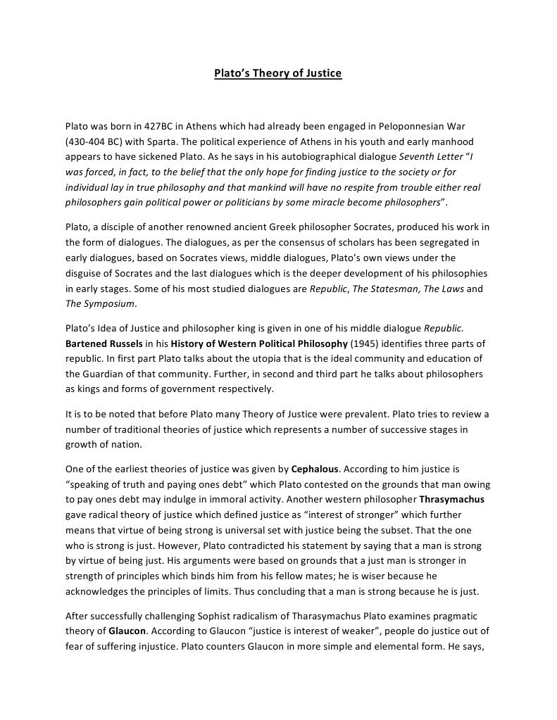 Plato's Theory of Justice PDF