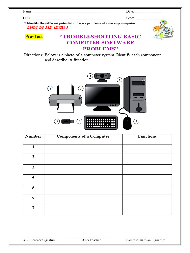 Ls6 worksheets ae jhs troubleshoot basic computer software pdf