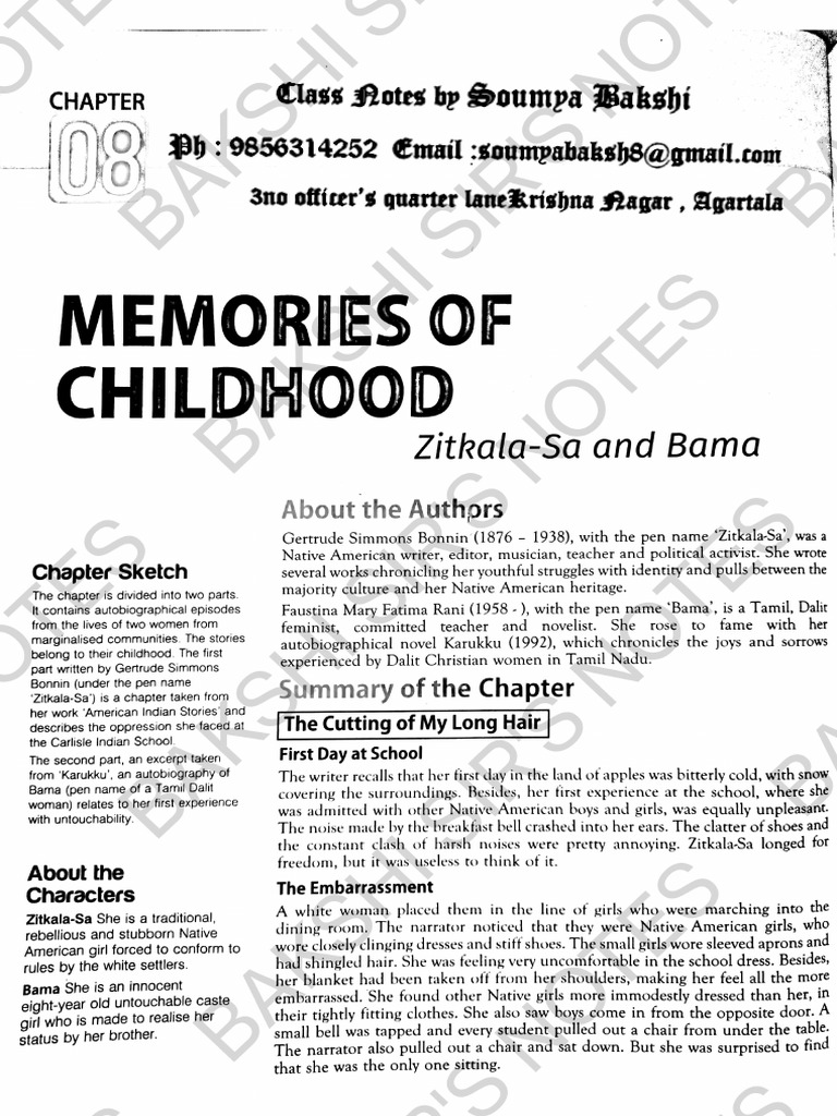 Memories of Childhood | PDF