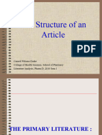 The Structure of An Article Aug 2013