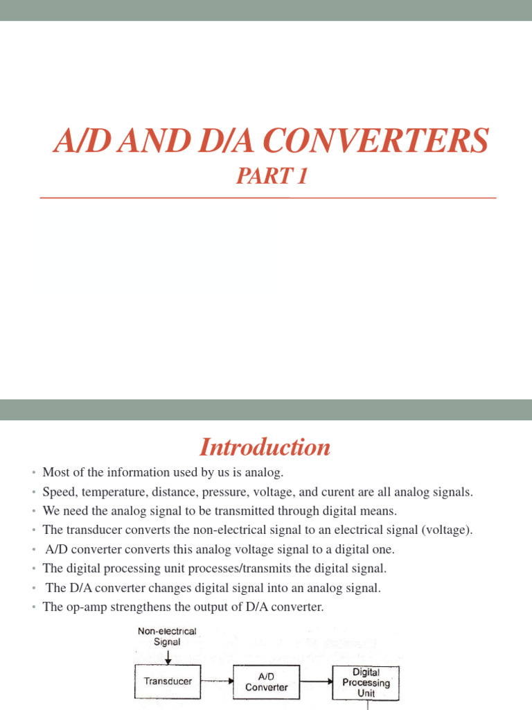 Analog Digital Converters Part 1 | PDF | Digital To Analog Converter ...