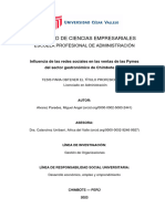 2022 Redes Sociales en Las Ventas de Pymes Gastronómicas, Chimbote