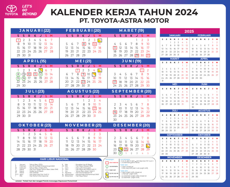 Indo - Kalender Kerja A4 | PDF