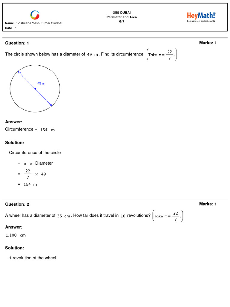 Geometry Questions for Grade 7 Students | PDF