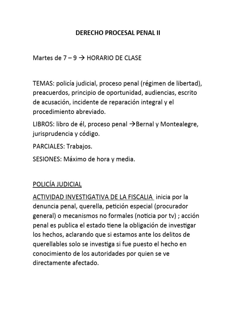 Derecho Procesal Penal Ii | PDF | Fiscal | Procedimiento Criminal