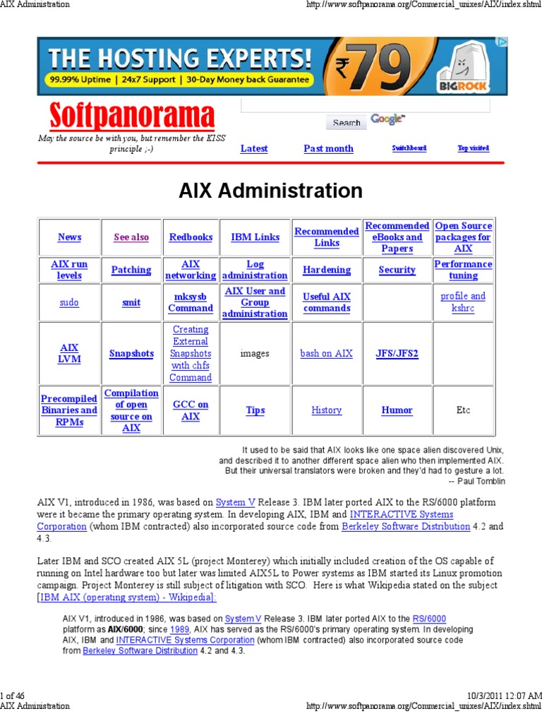 AIX Administration PDF File System Installation Programs)