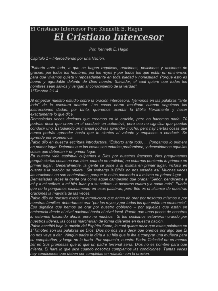 La Oración del Intercesor Cristiano | PDF | Oración | Intercesión