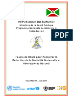 Burundi Programme Nationale de Sante de La Reproduction Feuille de Route 2006-2015 1