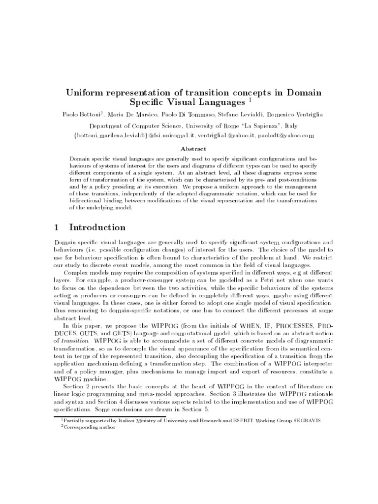 Uniform Representation of Transition Concepts in Domain Specific Visual ...
