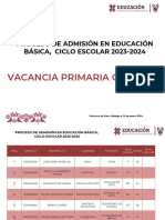 Vacancia Primaria General 12 Enero 2024