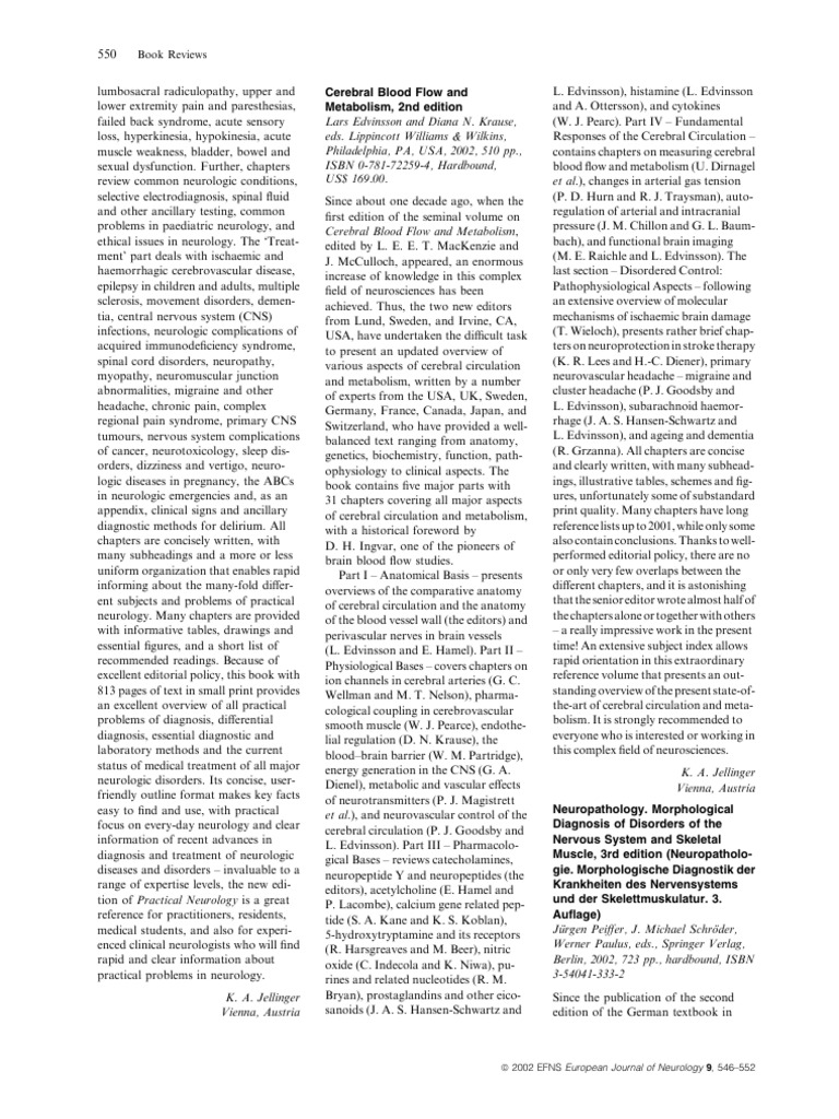 Cerebral Blood Flow and Metabolism. 2002 | PDF | Neurology | Headache