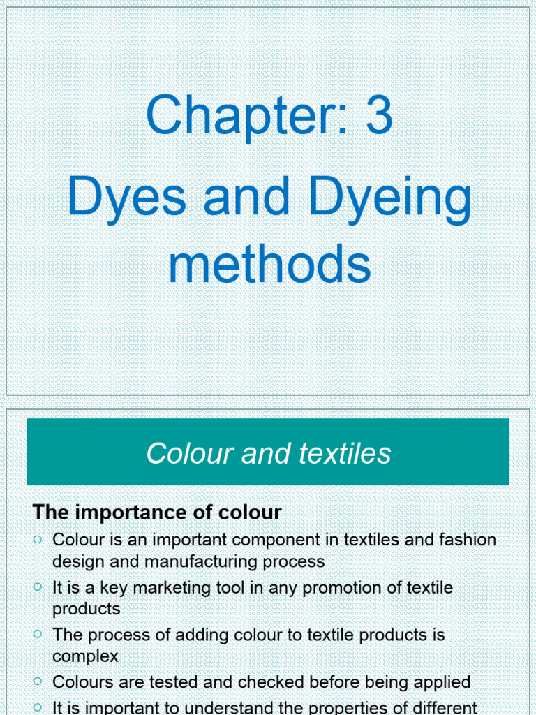 Dyeing Final Pdf Dyeing Dye
