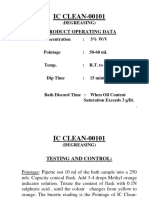 Product Operating Data Degreasing