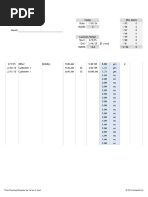 Time Tracking Template