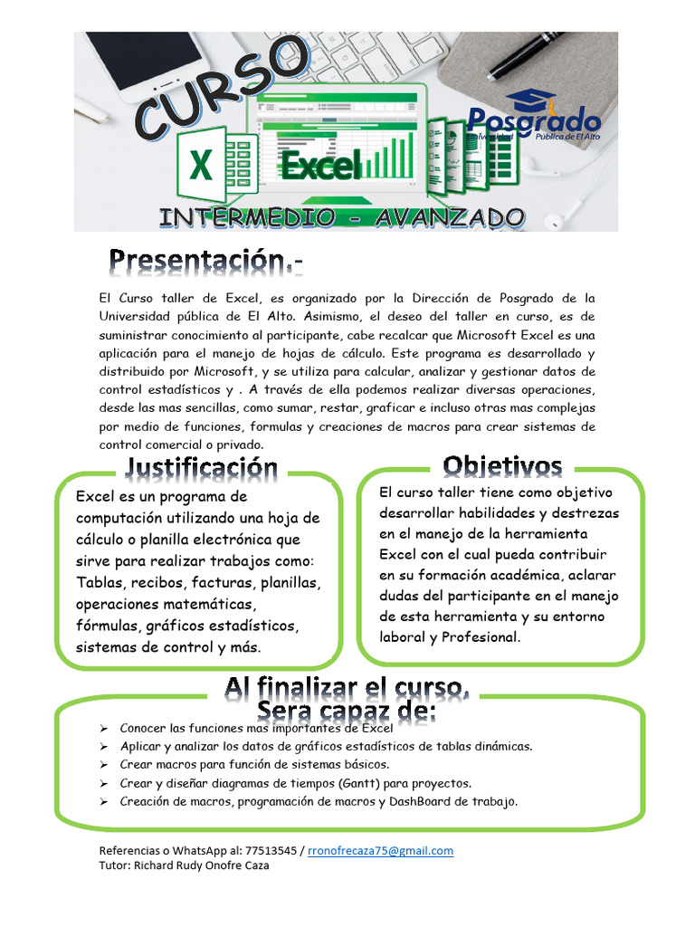 Curso Avanzado de Excel para Profesionales | PDF | Microsoft Excel ...
