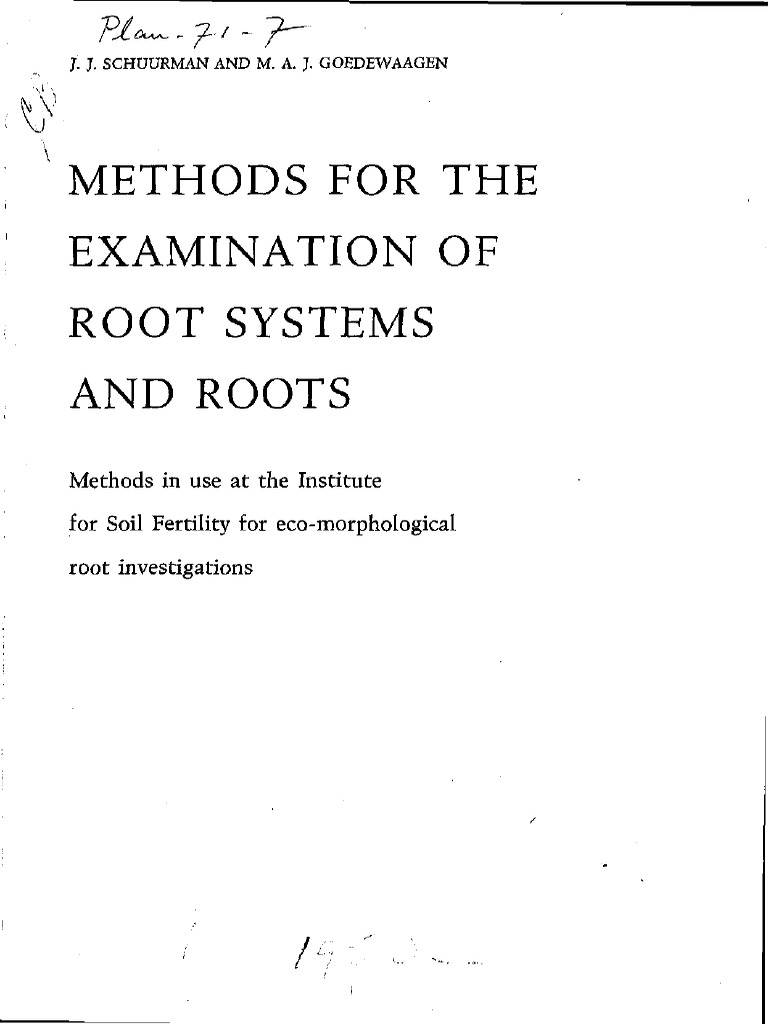 Methods For The Examination of Root Systems and R-Wageningen University ...