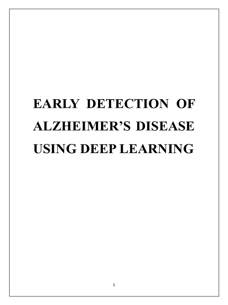 Early Detection of Alzheimer | PDF | Dementia | Deep Learning