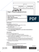 GCSE Geog B Paper 1 Specimen Paper