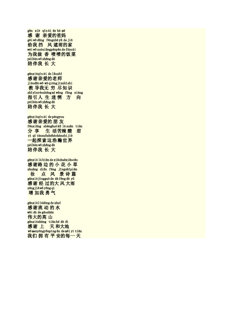 Graduation Song 感谢 | PDF