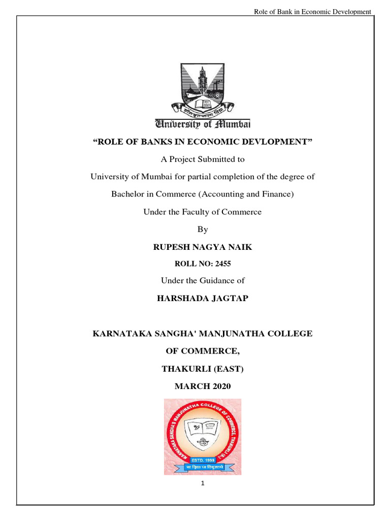 Role of Banks in Economic Development | PDF | Banks | Money