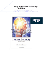 Instant Download Human Memory 2nd Edition Radvansky Test Bank PDF Full Chapter